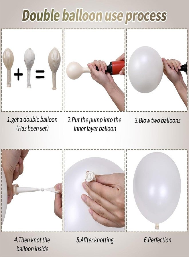 Paeyeq Champagne Gold and White Balloons, 12 Inch Double Stuffed Pearl White Sand Gold Metallic Balloons Wedding Beige Cream Latex Balloon for Boho Bridal Shower Birthday Bachelorette Engagement Party Decor - Image 4